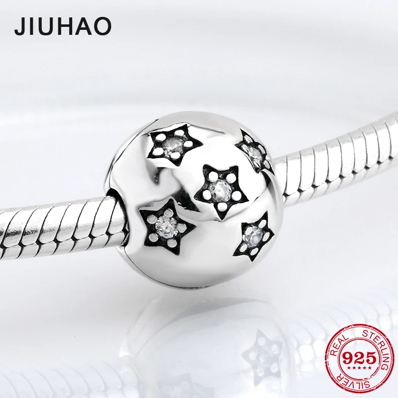 

Real 925 sterling silver Fairyland starry sky sparkling CZ Clip Beads Fit Original Pandora Charms Bracelet Jewelry making