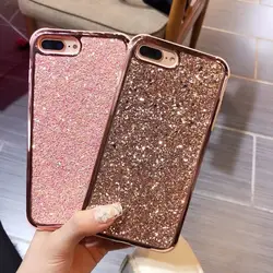 BINYEAE 2 в 1 блеск чехол для iPhone 8 чехол Роскошные Bling Покрытие ТПУ Мягкая задняя крышка для iPhone X 6 6 S 7 8 плюс крышка Carcasas