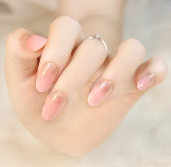 

Full Sizes 24pcs Acrylic Full Cover Nail Tips False Nail Art With Sticker Fake Nail Tips Artificial Nails Designs