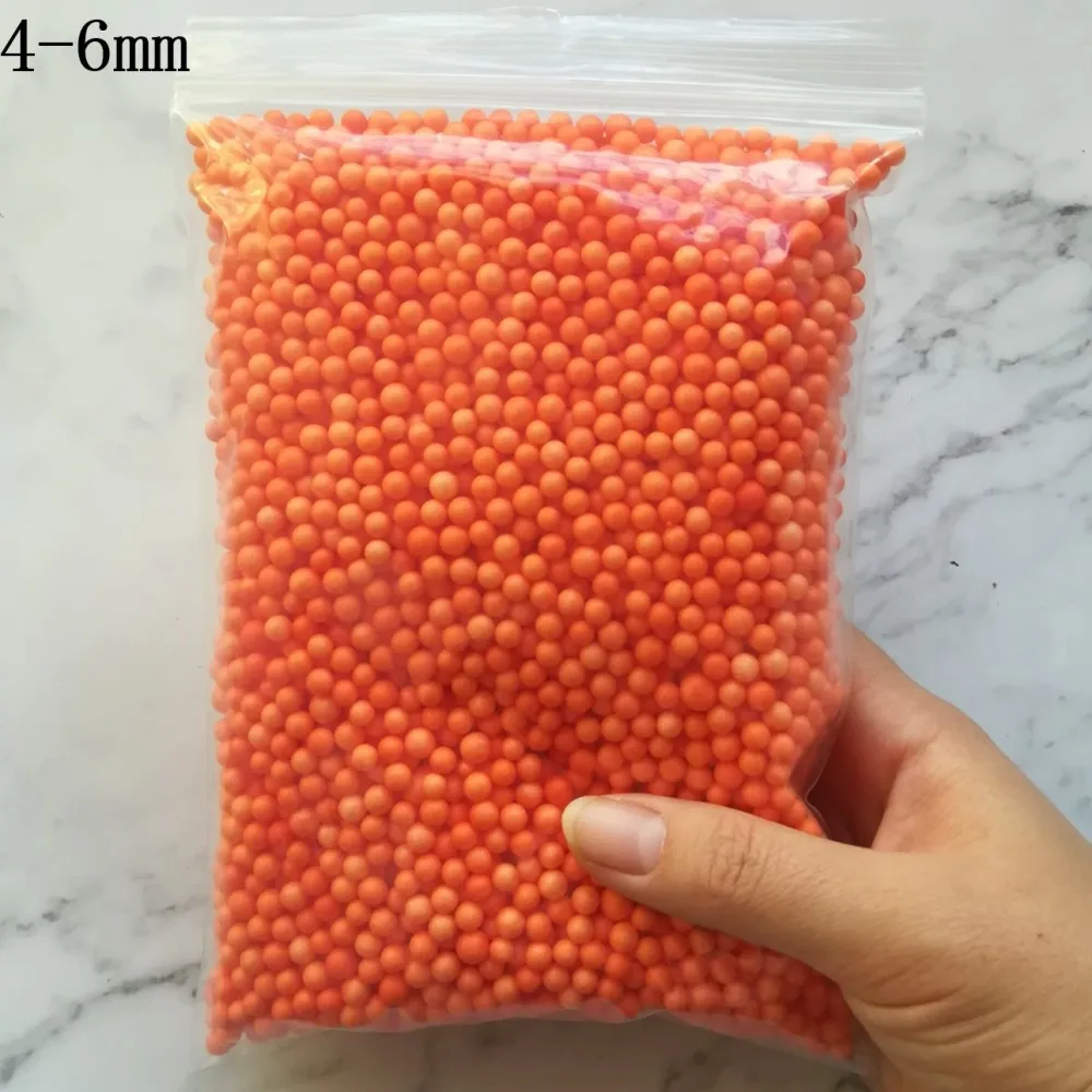 15000pcs 15g Bright Colours Foam Beads Colorful Polystyrene Foam Balls Styrofoam Filler Foam Mini Beads Balls Crafts DIY Decor - Color: Orange