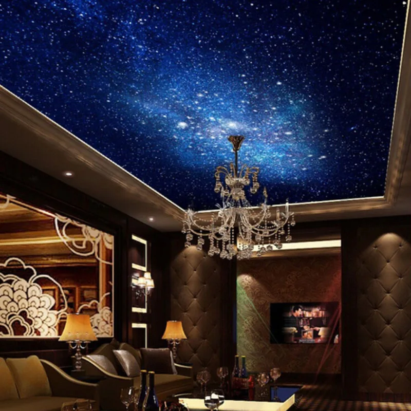 Custom Murals 3D Star Nebula Night Sky Wall Painting Ceiling Smallpox Wallpaper Bedroom TV Background Galaxy Theme Wallpaper - Цвет: MU406  B