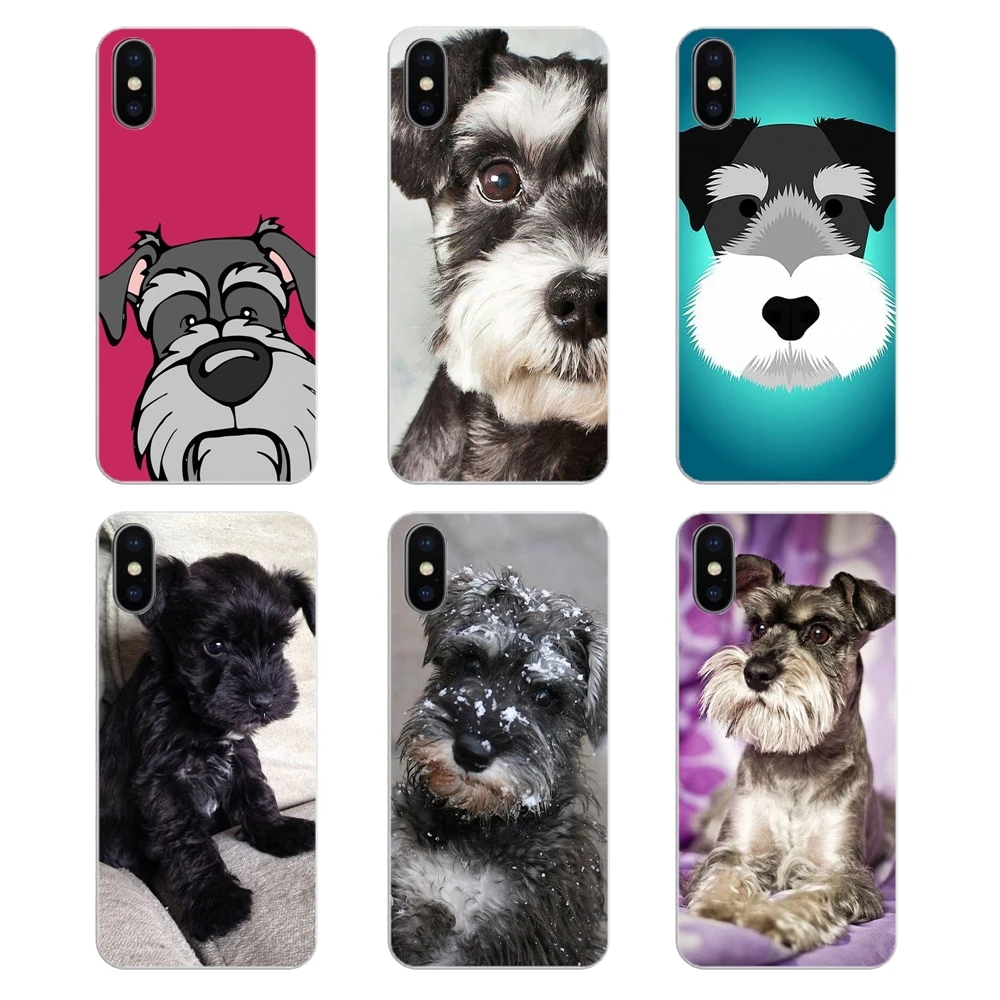 Прозрачные мягкие чехлы для iPod Touch iPhone 4 4S 5 5S 5C SE 6 6S 7 8 X XR XS Plus MAX миниатюрный Schnauzer