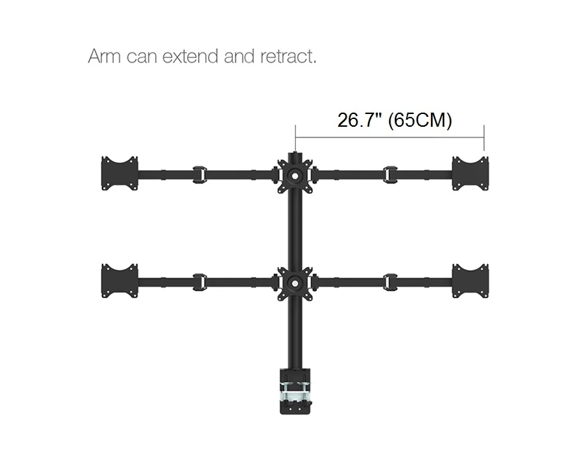 Настольный свободно стоящий шесть тяжелых ЖК-мониторов кронштейн подставка Регулируемая 6 экранов подходит для 1"-27" Максимальная поддержка 7 кг на руку