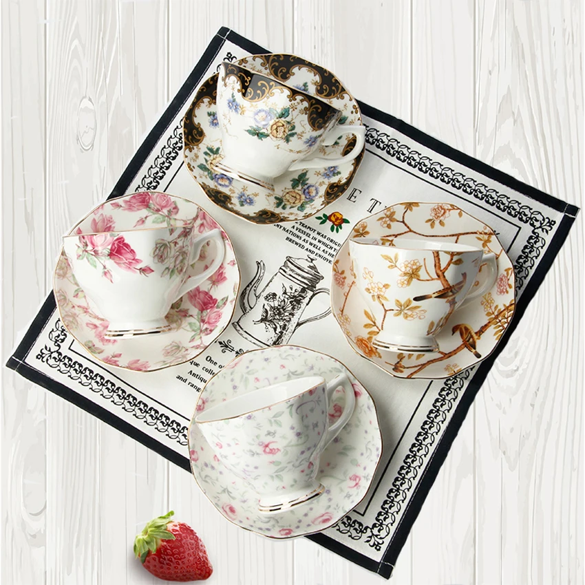 

Euro Retro Bone China coffee cup sets top quality ceramic Porcelain tea cup set Afternoon tea party wedding gift home drink ware