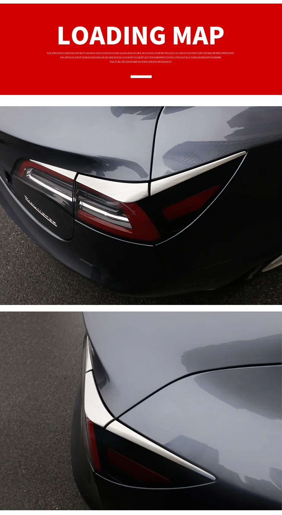 Подходит для Tesla для модели 3 задние фонари декоративные яркие задние фонари брови декоративные блестки модифицированные специальные