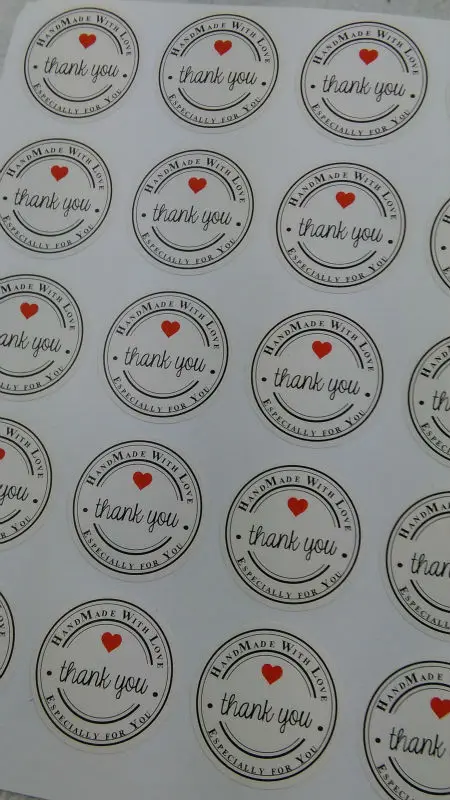 Самоклеящиеся Стикеры Thank You love 100 шт./лот белая этикетка наклейка диаметром 3 5 см
