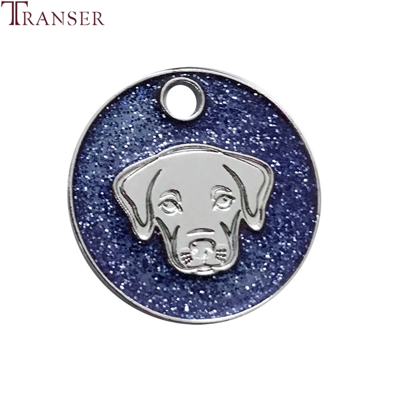 

Transer Dog Pattern Round Pet Dog Cat Name ID Tags Jewerly Necklace Collar Pendants Pet Grooming Accessories 90423