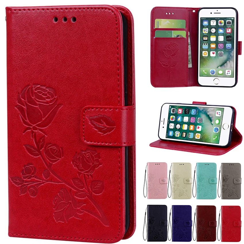 3D Printed Rose PU Leather +Soft Silicon Wallet Flip Phone Kickstand Case For iPhone Xs MAX XR X 7 8 Plus 6S 5 5S SE Cover | Мобильные