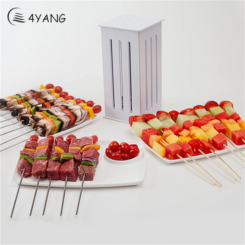 

TTLIFE 16Holes BBQ Kabob Maker Meat Skewer Machine Brochette Express Kebab Maker Box Beef Meat Maker Barbecue Tool