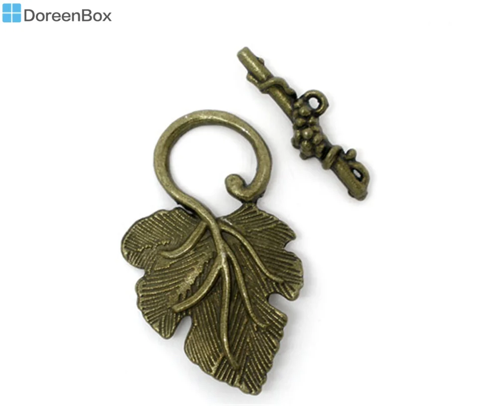 

Doreen Box Lovely 20 Sets Bronze Color Grape Charm Toggle Clasps Findings (B05712)