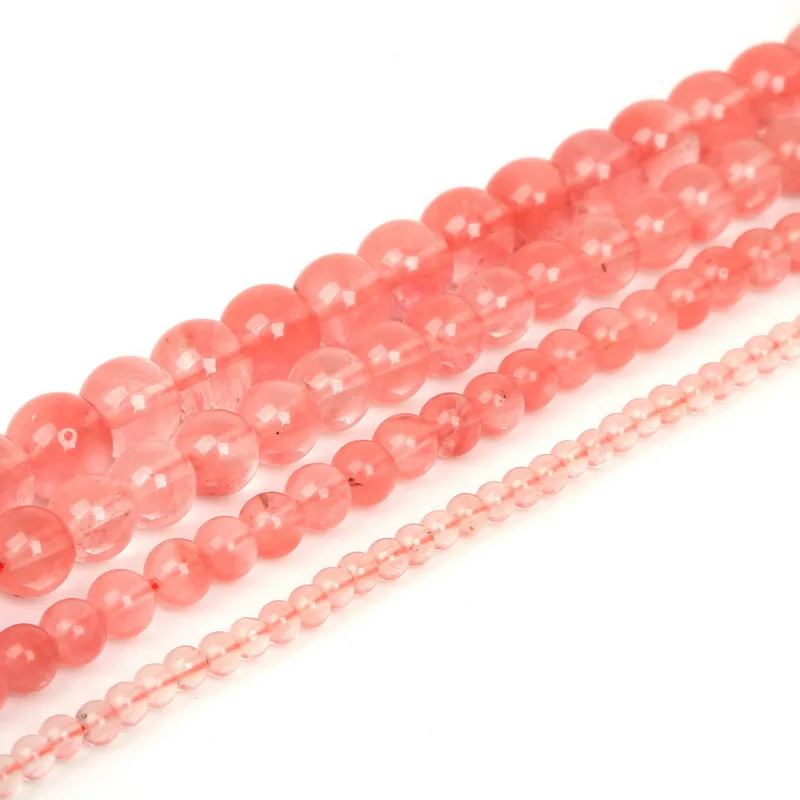 

High Quality Classic Natural Red Watermelon Round Crystal stone beads 15" For DIY Jewelry making 4mm 6mm 8mm 10mm pick