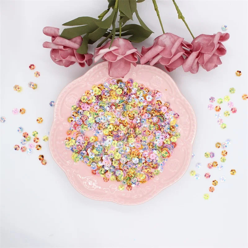 

KSCRAFT Mixed Colors 6mm Flowers Shape Sequins PVC Flat for DIY Scrapbooking Card Making Craft Decorations