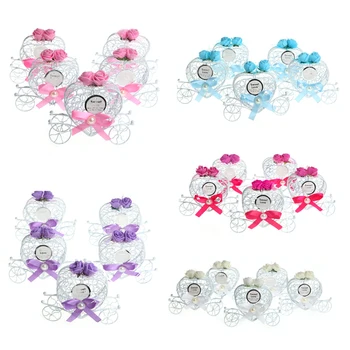 

5Pcs Chocolate Candy Cinderella Carriage Boxes Birthday Wedding Party Favour