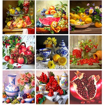 

full diamond embroidery fruit, 5d, apple basket, diamond painting cross stitch