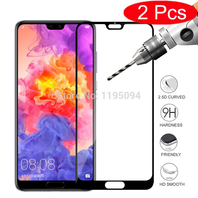 

2Pcs 2.5D 9H Full Cover Tempered Glass For Huawei P Smart Y5 Y6 Y7 Y9 Prime 2018 P20 Pro Lite Screen Protector For Honor 10 7A
