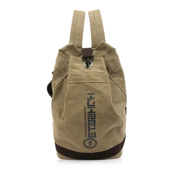 

2018 New Korean Canvas Women's Shoulder Bag, Bucket Backpack, Recreational College and Middle School Students'Backpack