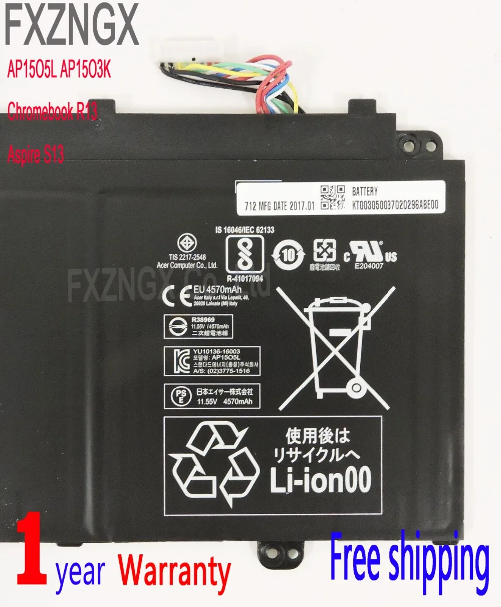  FXZNGX AP15O5L AP15O3K Portable Computer Battery For ACER Aspire S5-371-71QZ S5-371T-58CC Aspire S 