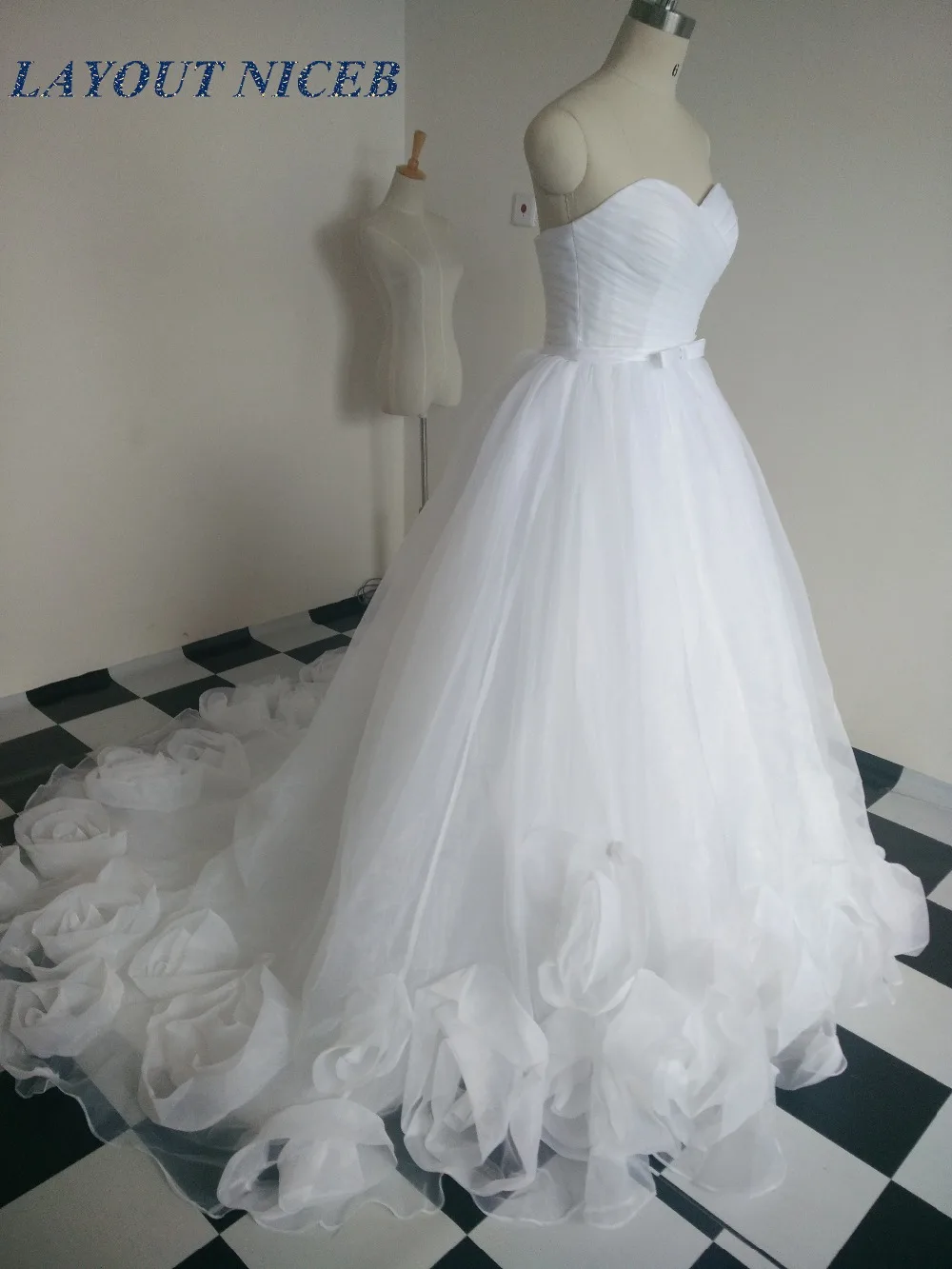 white floral ball gown