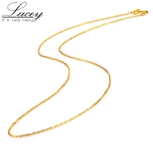 Подлинная 18 К белая цепочка из желтого золота ожерелье кулон 18 дюймов au750 ювелирные изделия ожерелье для женщин прекрасный подарок