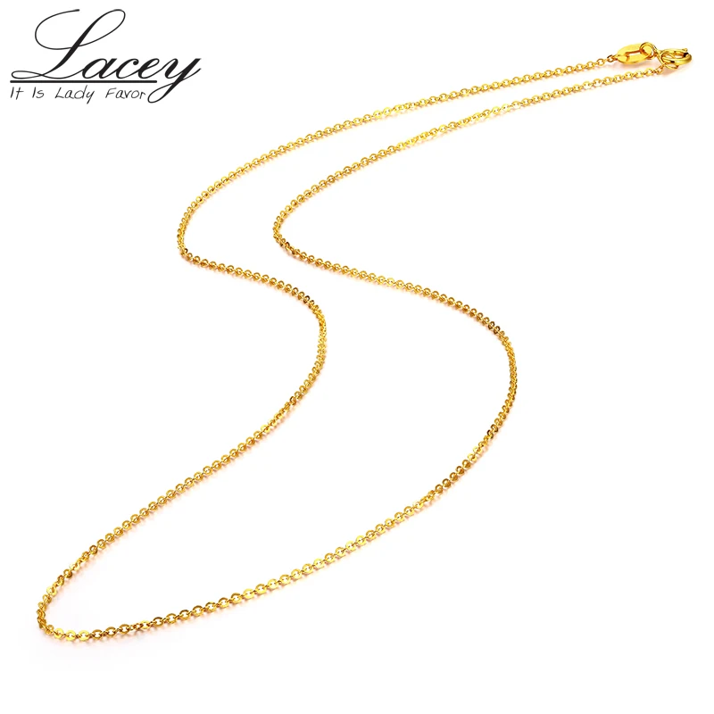 

Genuine 18K White Yellow Gold Chain Necklace Pendant 18 inches au750 jewelry necklace Women fine gift