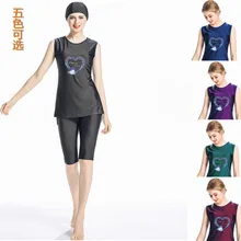 Мусульманский купальный костюм с короткими рукавами для девочек; одежда для плавания в модном стиле; одежда для плавания; мусульманская одежда