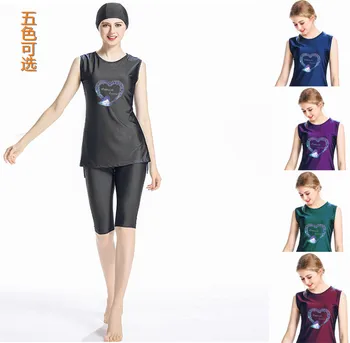 

New Muslim Short sleeve muslim girl swimsuit swimwear modesty style Muslimah Swim Clothing Islamic Wear