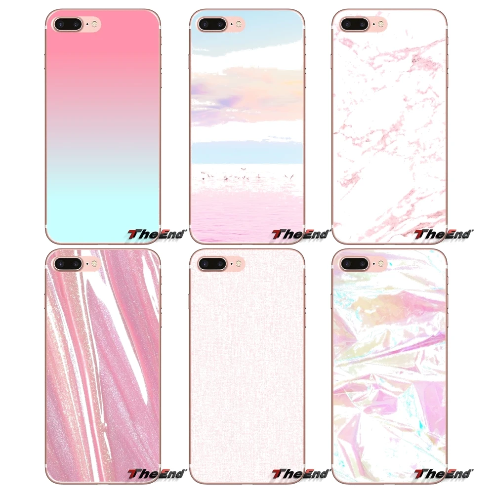 Для Samsung Galaxy S2 S3 S4 S5 MINI S6 S7 edge S8 S9 Plus Note 2 3 4 5 8 Coque Fundas TPU чехол пастельный розовый