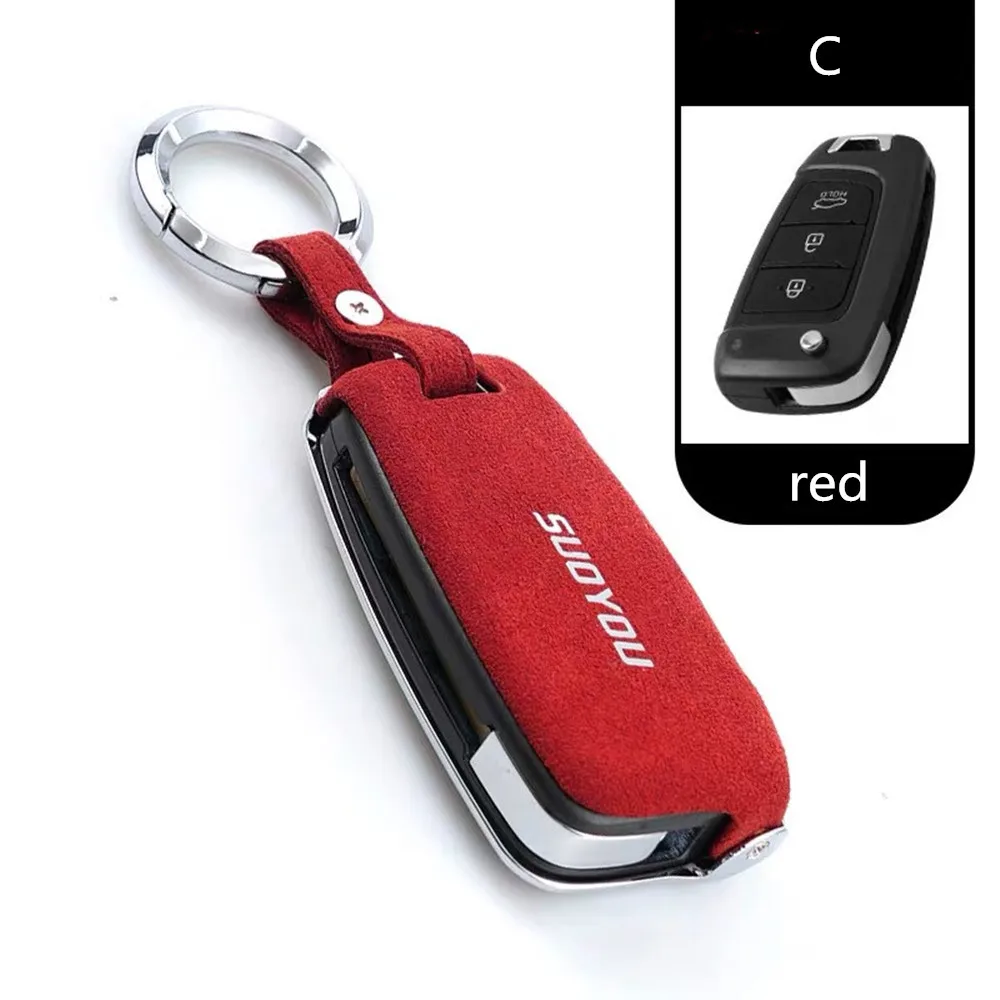 

Car Key Case Cover Genuine Leather Galvanized Alloy for Hyundai Solaris Verna 2017 2018,Car-styling