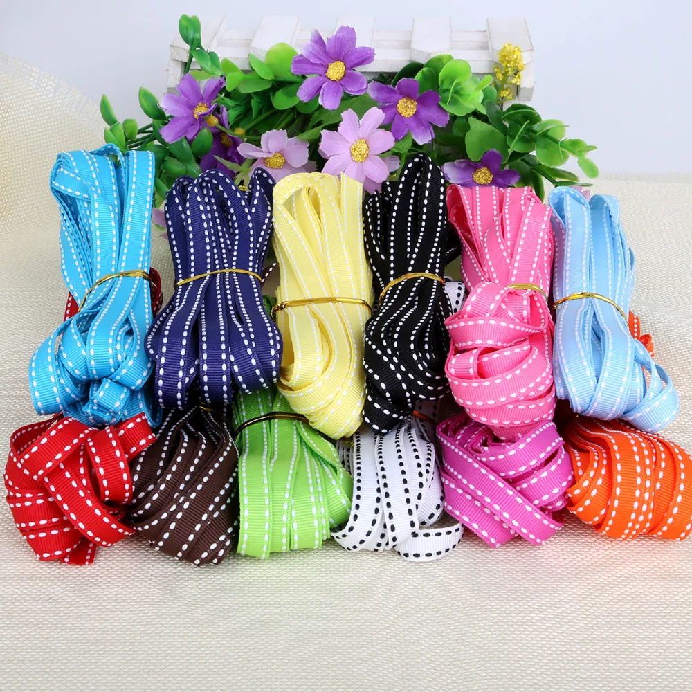 

5yard (10mm) 12 Color Dot Grosgrain Ribbon Garment Sewing Accessories DIY Decorative Arts and Crafts Gift Wedding Baking Ribbons