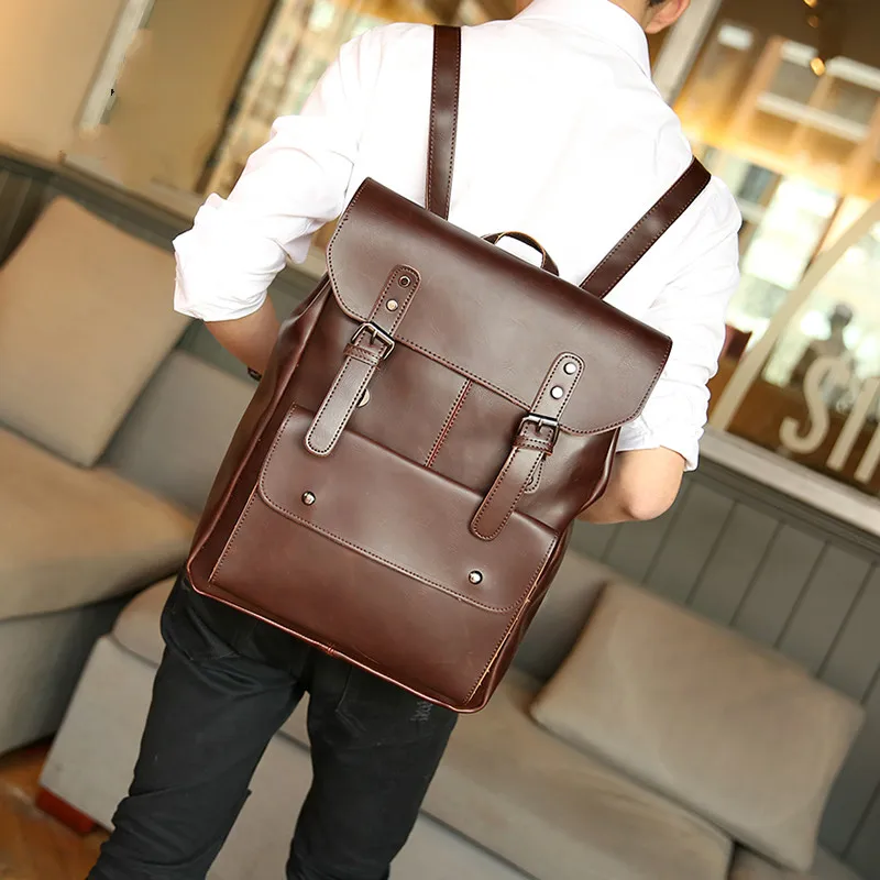 Кожаный рюкзак Tidog Crazy Horse ретро для отдыха|crazy horse leather backpack|leather backpackleisure backpack |