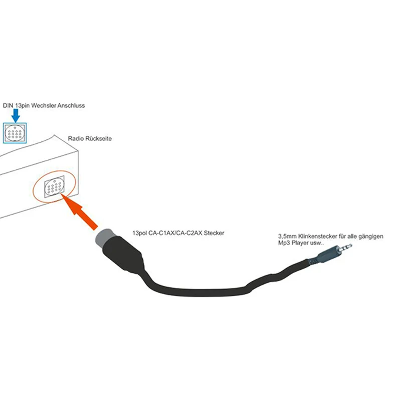 Высококачественный автомобильный черный 13pin AUX IN аудио кабель cd-чейнджер к вспомогательному MP3 адаптеру, пригодный для Kenwood