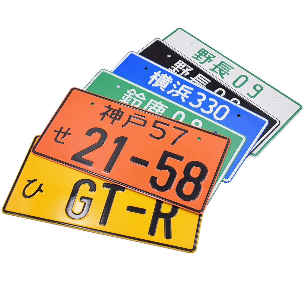 Matr/ícula de estilo japon/és JDM N/úmero de licencia de aluminio para autom/óviles universales