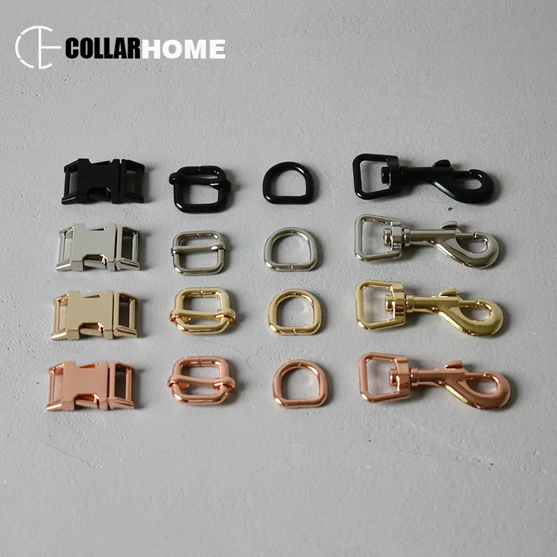 

20 sets plated metal buckle 5/8" (15mm) swivel snap hook d-rings sliders for bag dog pet collar straps DIY accessories 4 colors