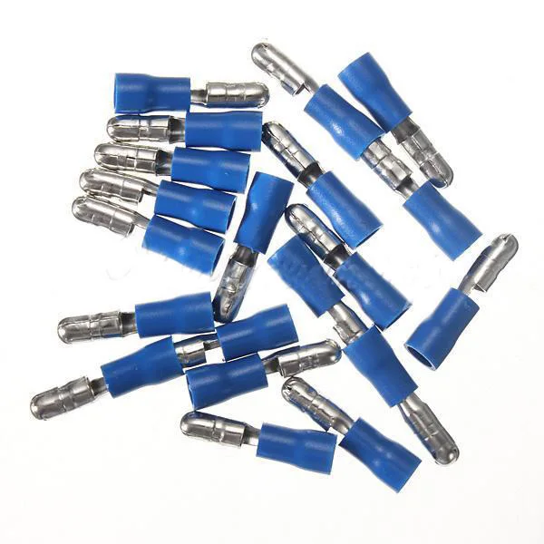 

20x Blue Male Insulated Bullet Wire Connector Electrical Crimp Terminal 14-16AWG