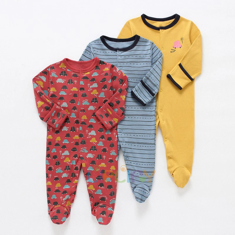 3Pcs/Pack Baby Cotton Clothes Set Newborn Rompers Infant Long Sleeve cartoon Jumpsuit Baby Boys Girls Sleepsuit 0-12Months - Цвет: 24