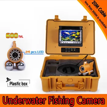 

20Meters Depth Underwater Fishing Camera Kit with Dual Lead Bar & 7Inch Color TFT LCD Monitor & Yellow Hard Plastics Case