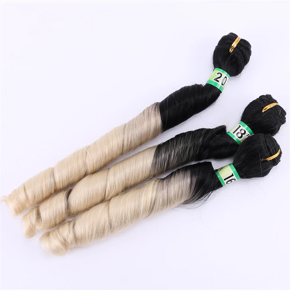 

REYNA 3pieces one set 210 Gram wavy hair Bundle High Temperature Synthetic Hair extension