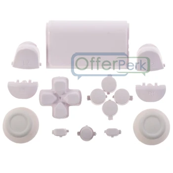 

Solid White Full Set Buttons Kits Dpad Replacement Parts for PS4 Controller JDM-010 JDM-020