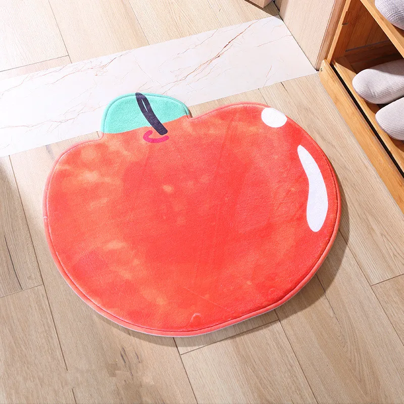 Irregular shape bathroom mat fruit lemon apple pineapple watermelon door mat