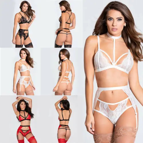 

Women Sexy Lingerie Nightwear Dress Babydoll G-string Underwear Lace Bra Set Hot