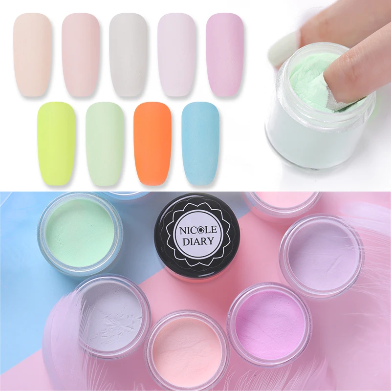 

NICOLE DIARY Dipping Nails Powder Without Lamp Cure Nails Powder Gel Nail Color Powder Natural Dry Nail Art Decoration 9 Colors