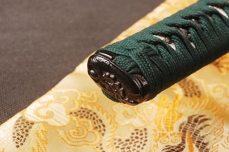 Kaufen Full Tang Japanischen Samurai Schwert Katana Damaskus Folded Steel Lehm Gehärtetem Klinge Kann Baum Geschnitten Echt Hamon Sharp Bereit für schlacht