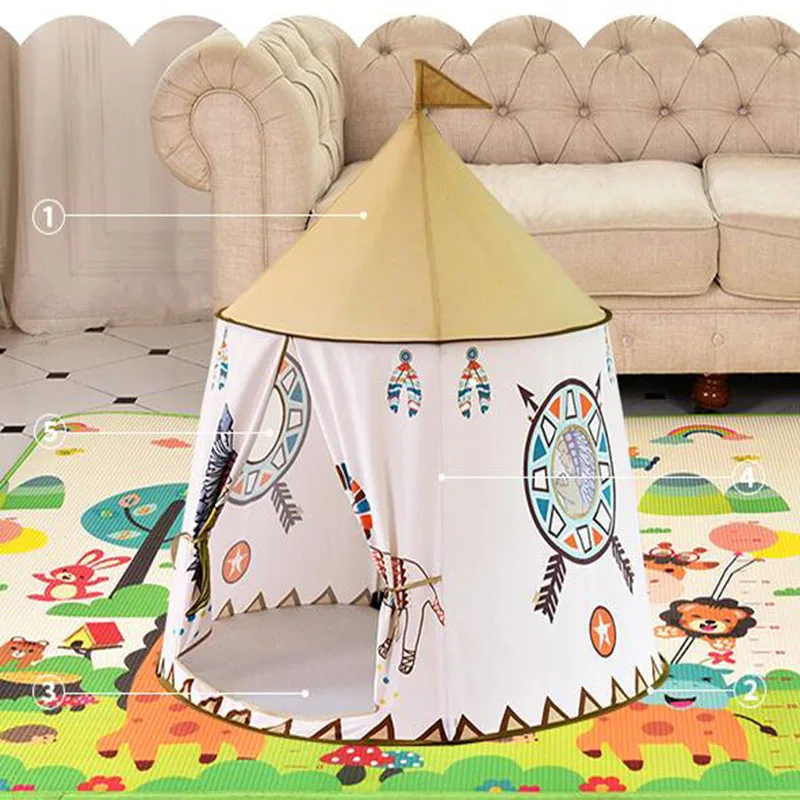 Детский сухой бассейн портативная складная палатка дом портативный висящий флаг с индийским стилем ребенок Wigwam как образовательный подарок декор комнаты