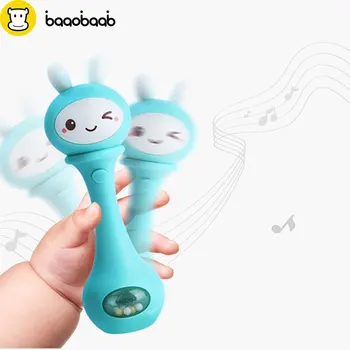 

BAAOBAAB Baby Hand Bells 4 Color Toys Puzzle music and Light Shaking Rattles 6-12 Months Sound and light rhythm induction