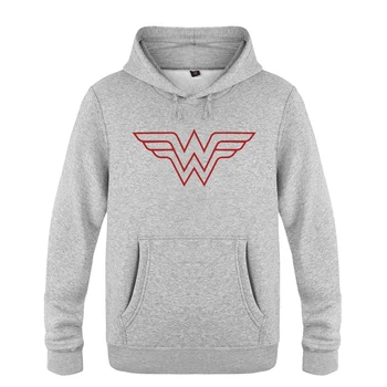 

Wonder Logo Cartoon Anime Hoodies Men 2018 Men's Pullover Fleece Hooded Sweatshirts
