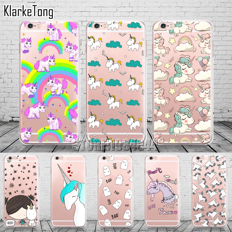 

Cell Phone Cases for Iphone 6 plus Cute Unicorn Case Cover for iphone6 6s 5 5s se 7 8 X soft silicone coque fundas