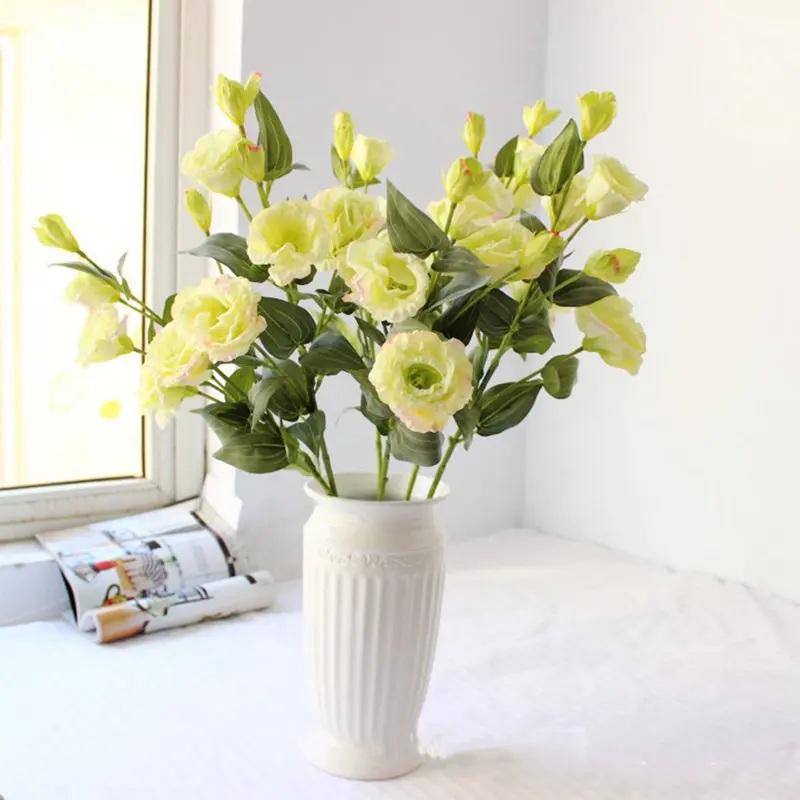 5 шт. Один Букет eustoma искусственный цветок растение для дома и сада Eustoma grandiflorum Lisianthus 5 цветов Высокое качество