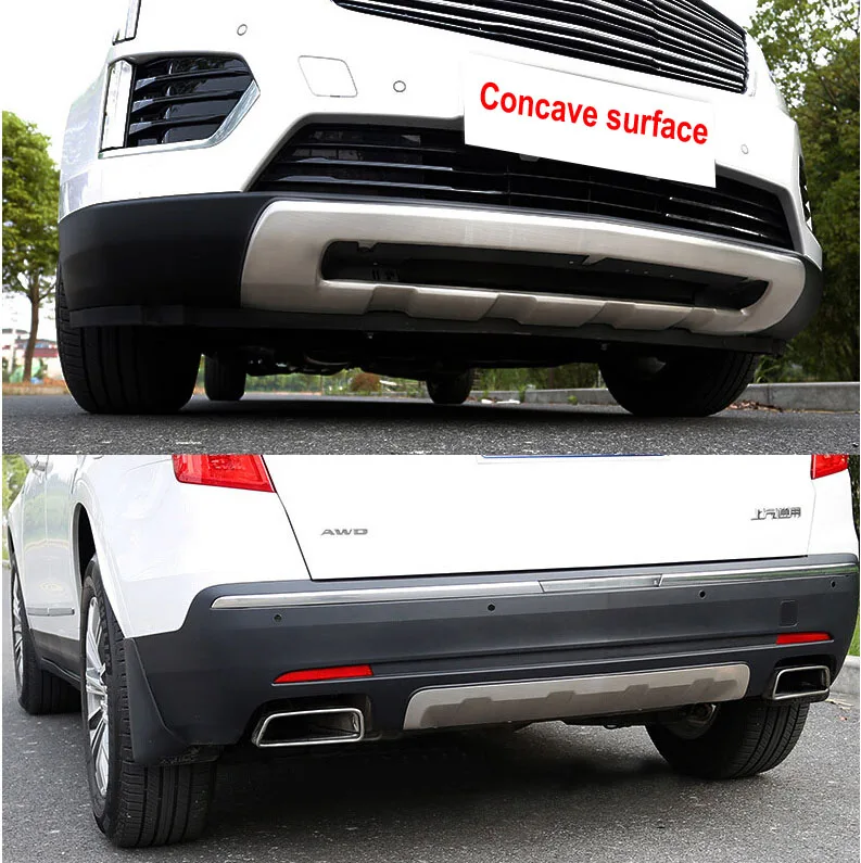 Front&rear Stainless Steel Skid Plate Bumper Guard Protector For