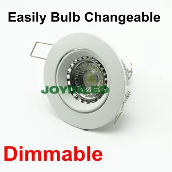 安い 2015 新 10 個 3 ワット 5 ワット Dimmale ラウンド Cob Led スポットライト Gu10 Mr16 サークル Led 天井器具