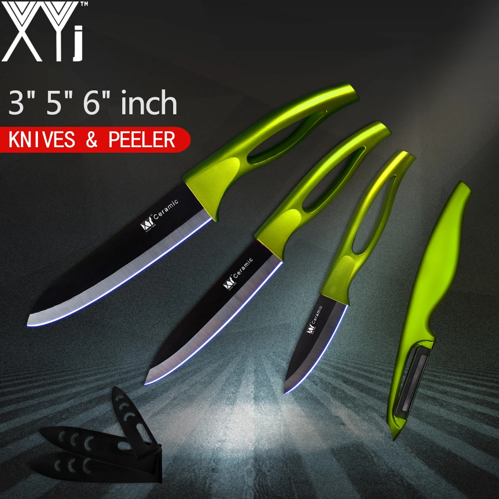 XYj Brand Vegetable Fruit Peeler Zirconia Oxide Kitchen Knives Piece Set 3&quot Pairng 5&quot Slicing 6&quot Chef Knife New Ceramic | Дом и